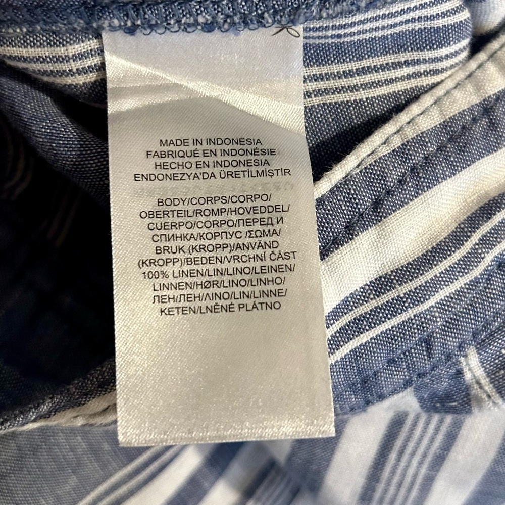 Ralph Lauren Blue and White Striped Wide Leg Pants 22” inseam - Picture 8 of 8